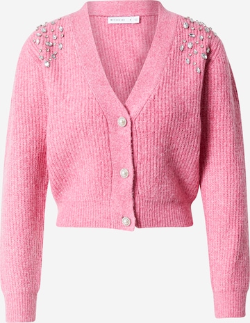 Warehouse Knit cardigan in Pink: front