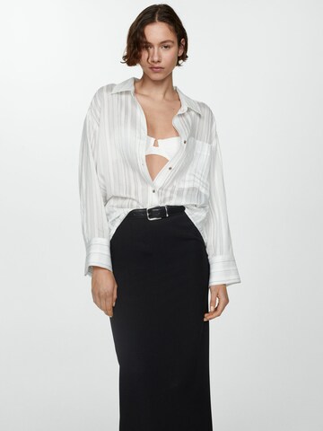 MANGO Blouse 'ZARO' in Wit: voorkant