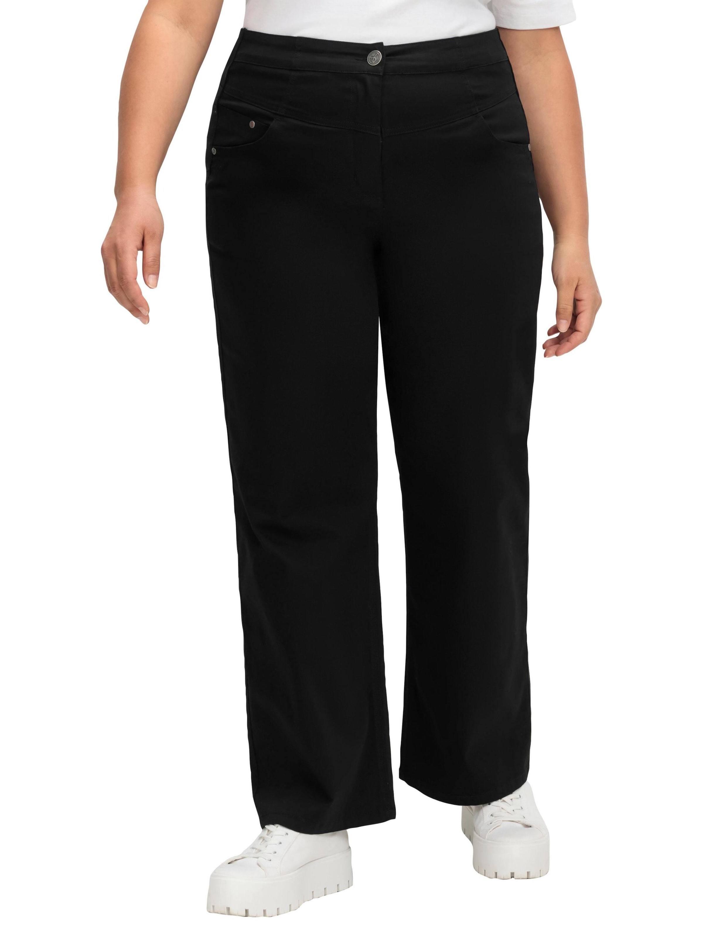 Wide Leg Jean 'Anne' SHEEGO en noir : devant