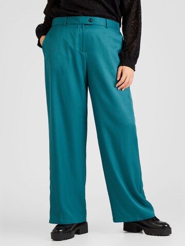 Wide Leg Pantalon 'Frey' ONLY Carmakoma en vert : devant