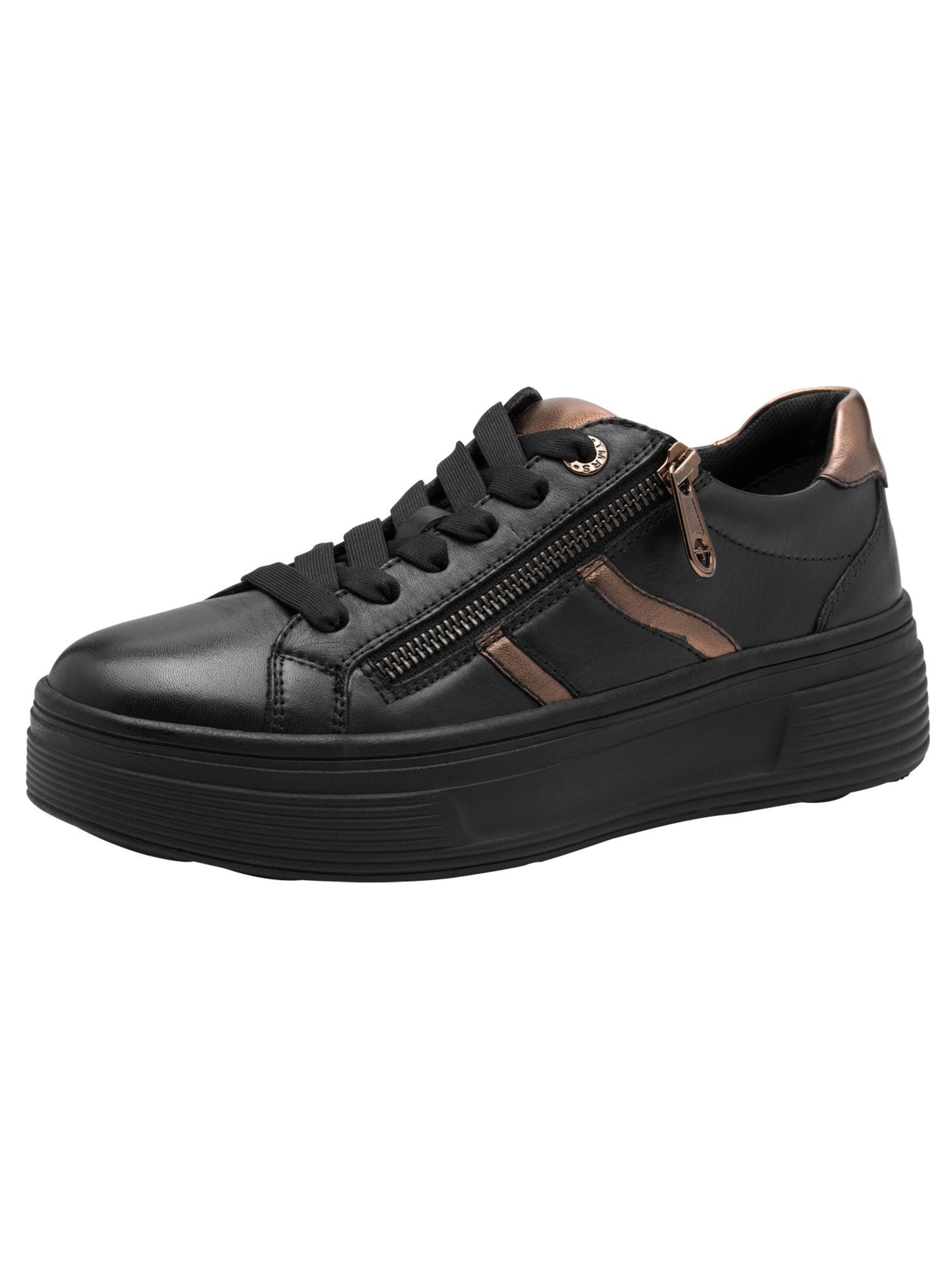 Tamaris Platform trainers in Black: front