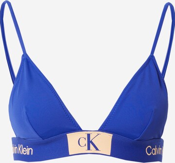 Triangle Hauts de bikini Calvin Klein Swimwear en bleu : devant