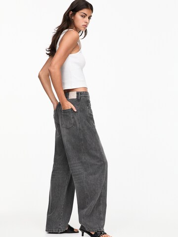 Wide Leg Jean Pull&Bear en gris