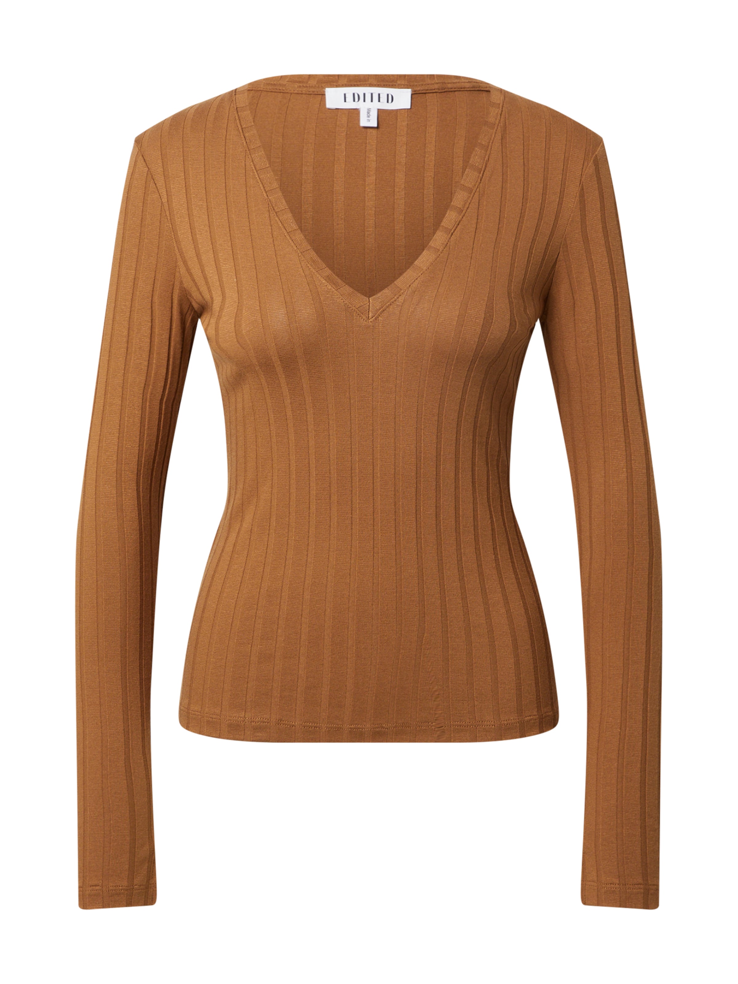 EDITED Футболка 'Elin' в Коричневый: спереди