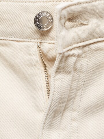 MANGO Loosefit Jeans med lægfolder 'ARLETITA' i beige