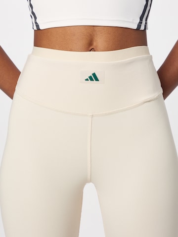 ADIDAS PERFORMANCE Skinny Workout Pants 'Sports Club' in Beige