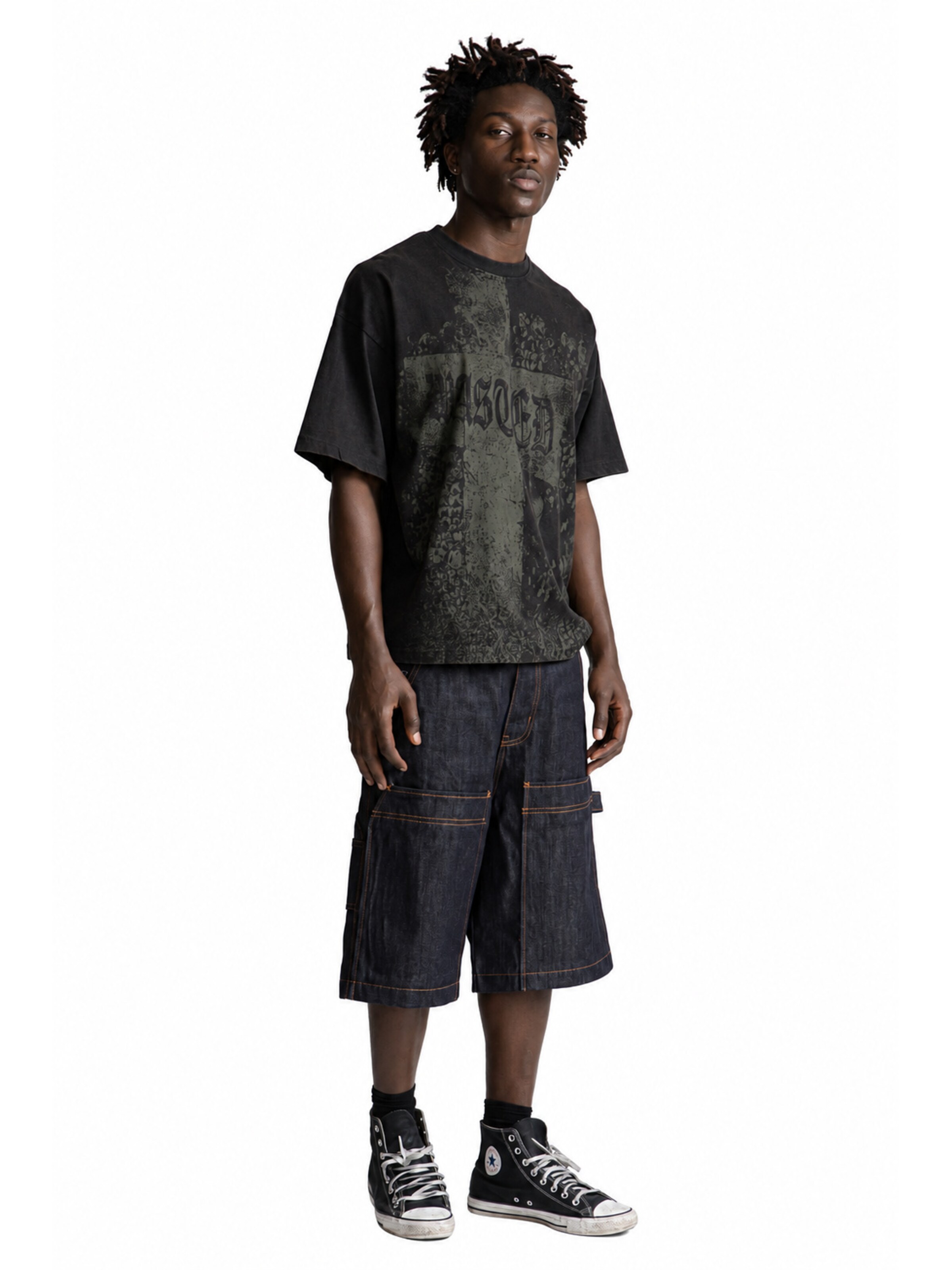 Wasted Paris - Camiseta 'Catacombs Boxy T-Shirt' en negro
