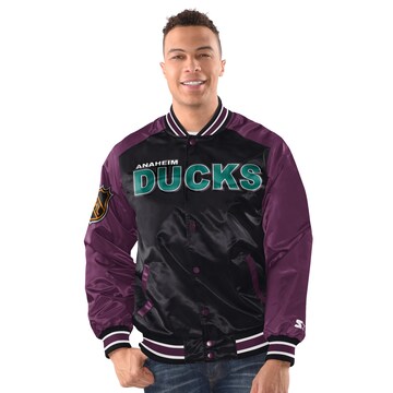 Starter Between-Season Jacket 'Anaheim Ducks' in Black: front