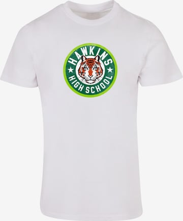 ABSOLUTE CULT T-Shirt 'Stranger Things - Hawkins Tiger' in Weiß: predná strana
