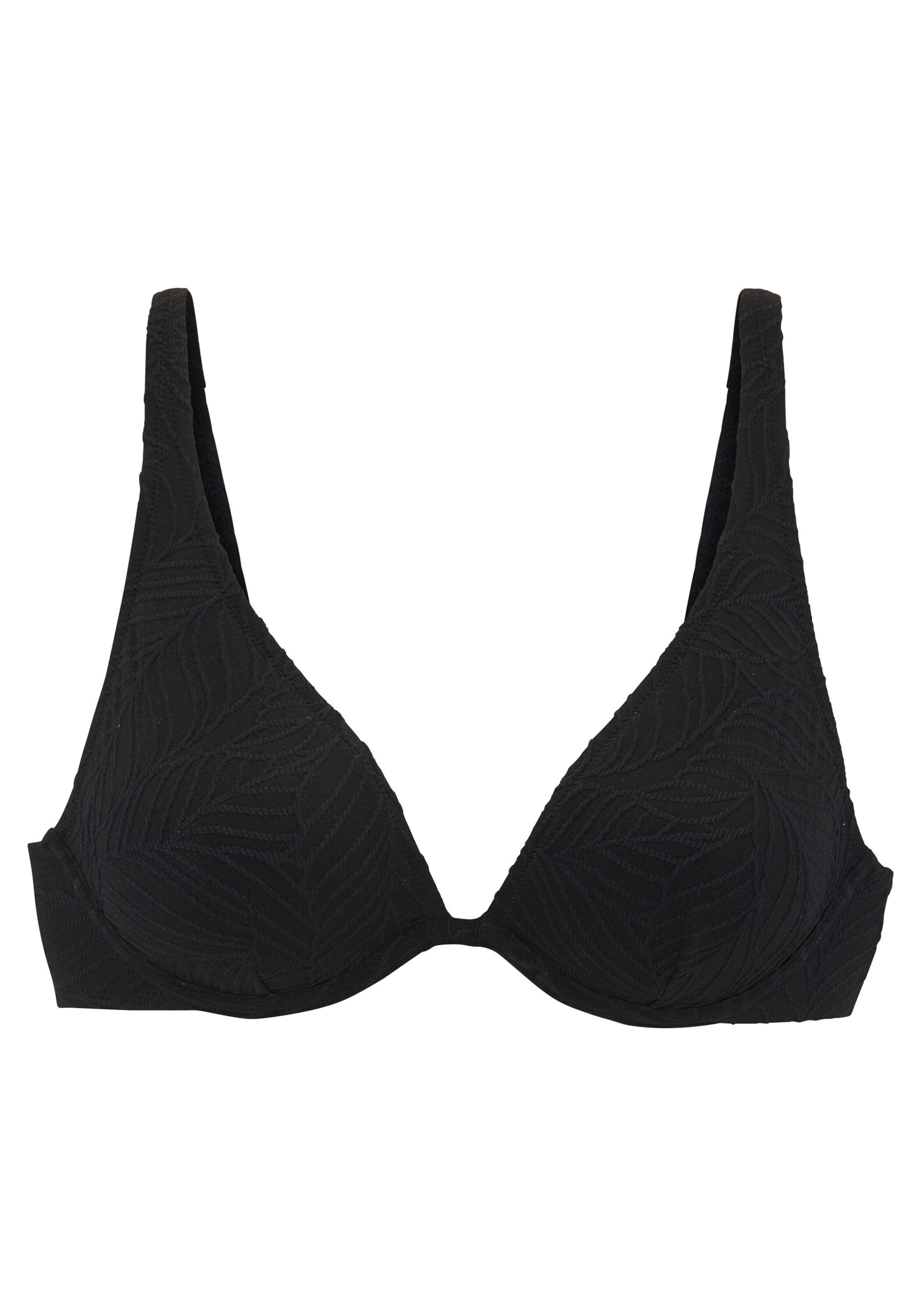 LASCANA - Clásico Top de bikini en negro: frente