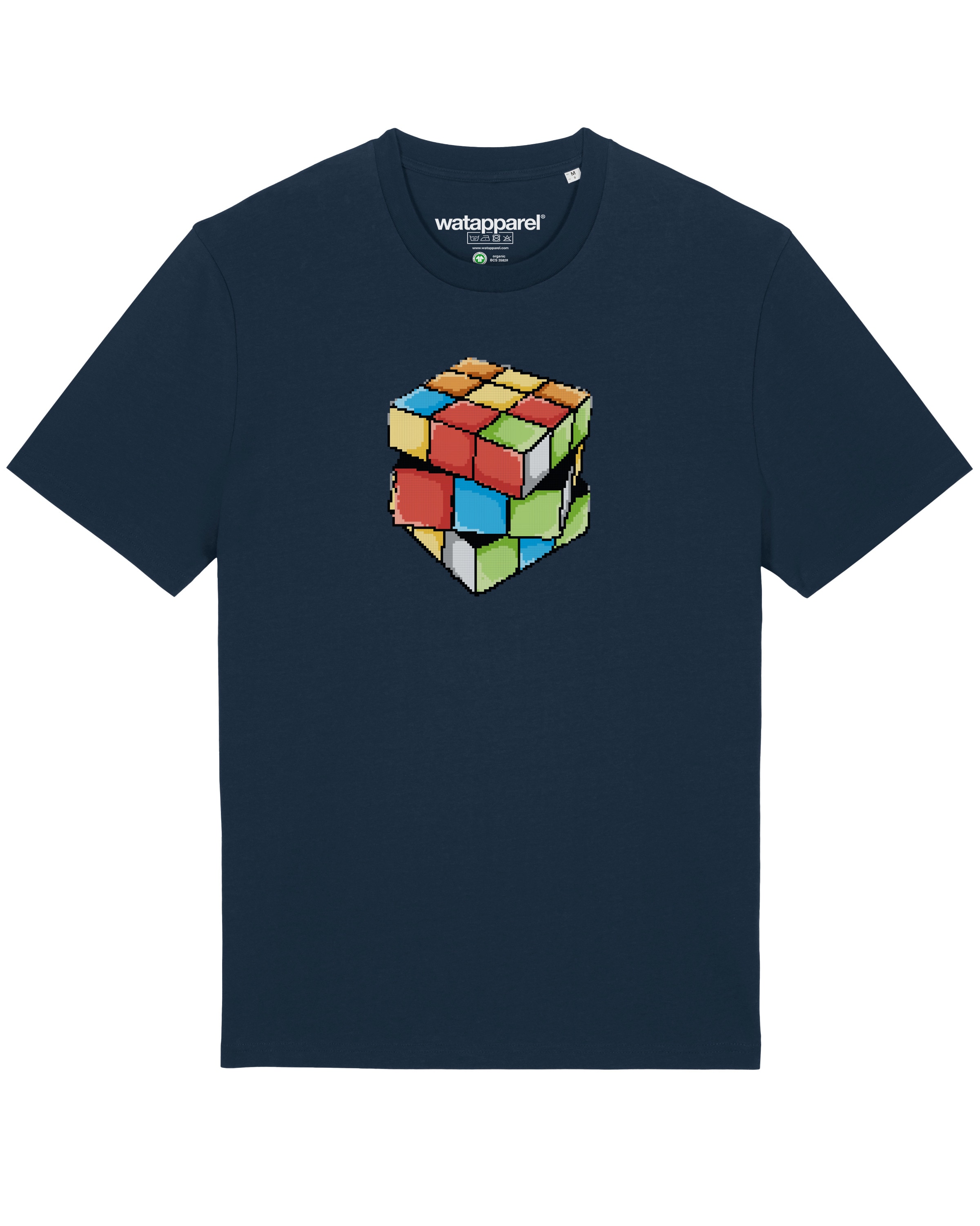 T-Shirt 'Pixel Zauberwürfel' Watapparel en bleu : devant