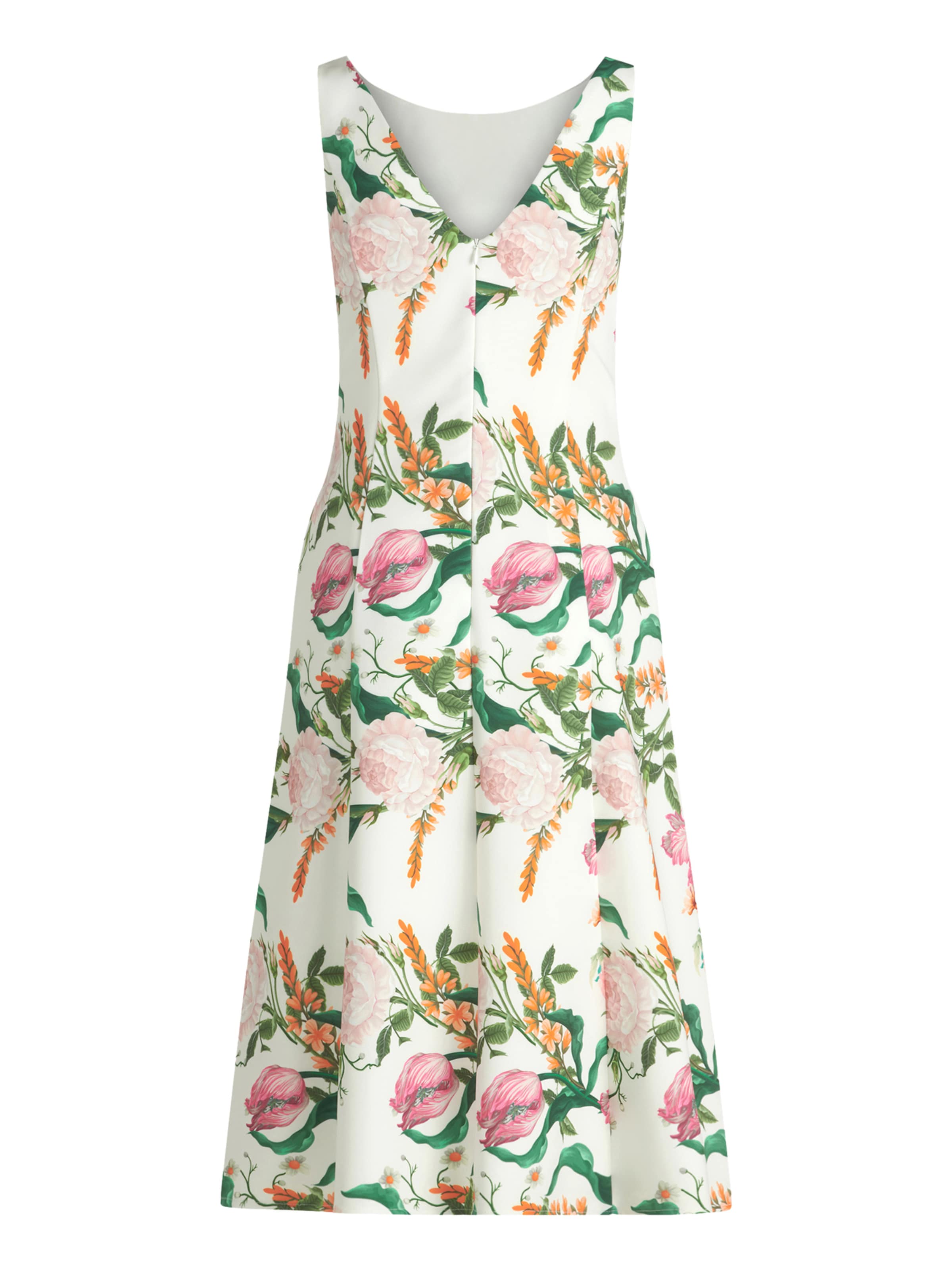 Vera Mont Blumenkleid mit Kellerfalten in Weiß