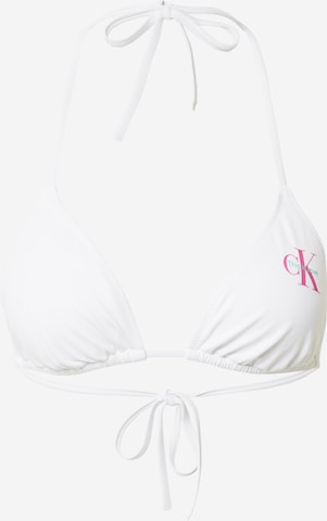 Calvin Klein Swimwear Triangel Bikinitop in Wit: voorkant