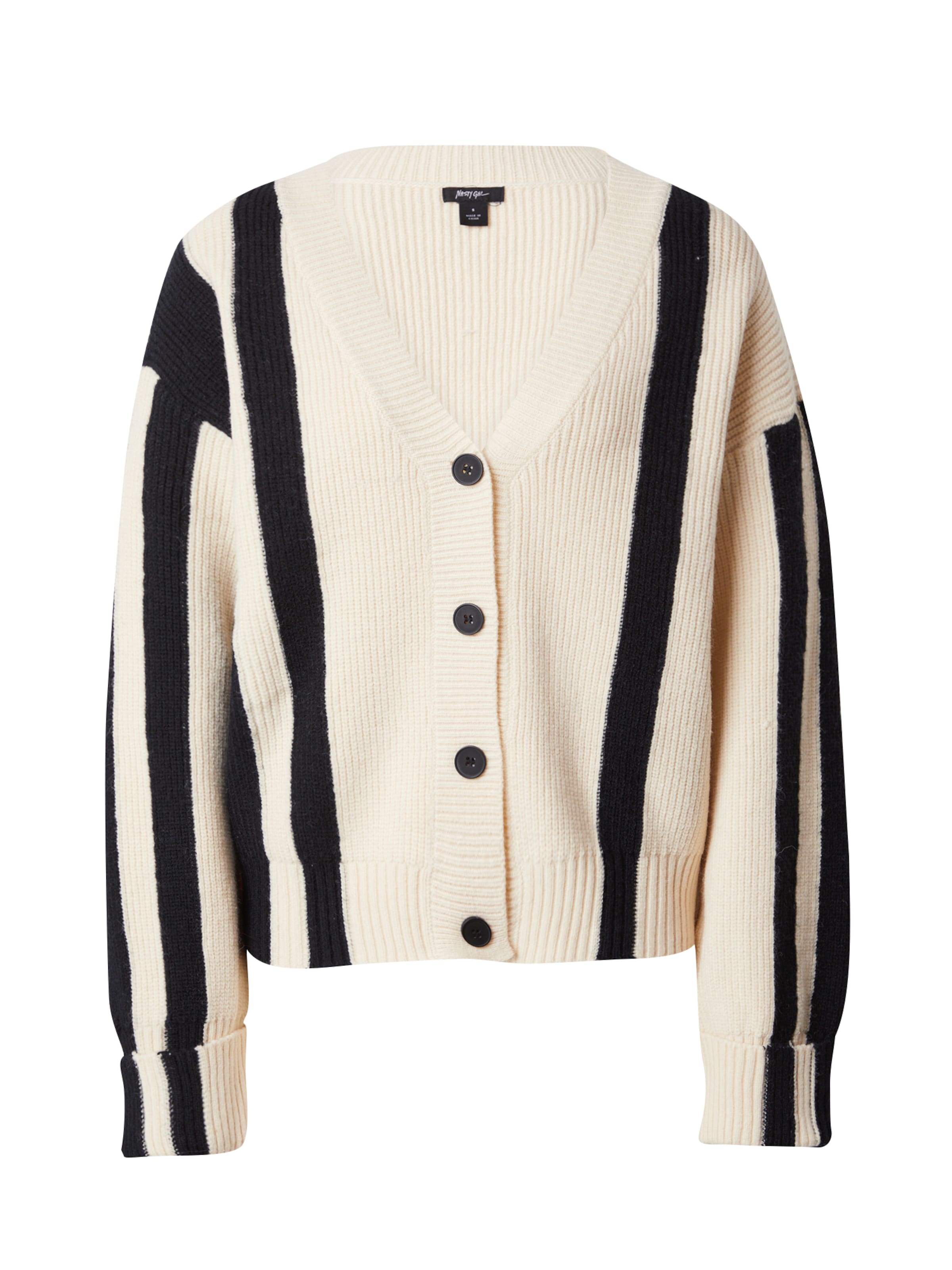 Nasty Gal Πλεκτή ζακέτα σε μπεζ: μπροστά