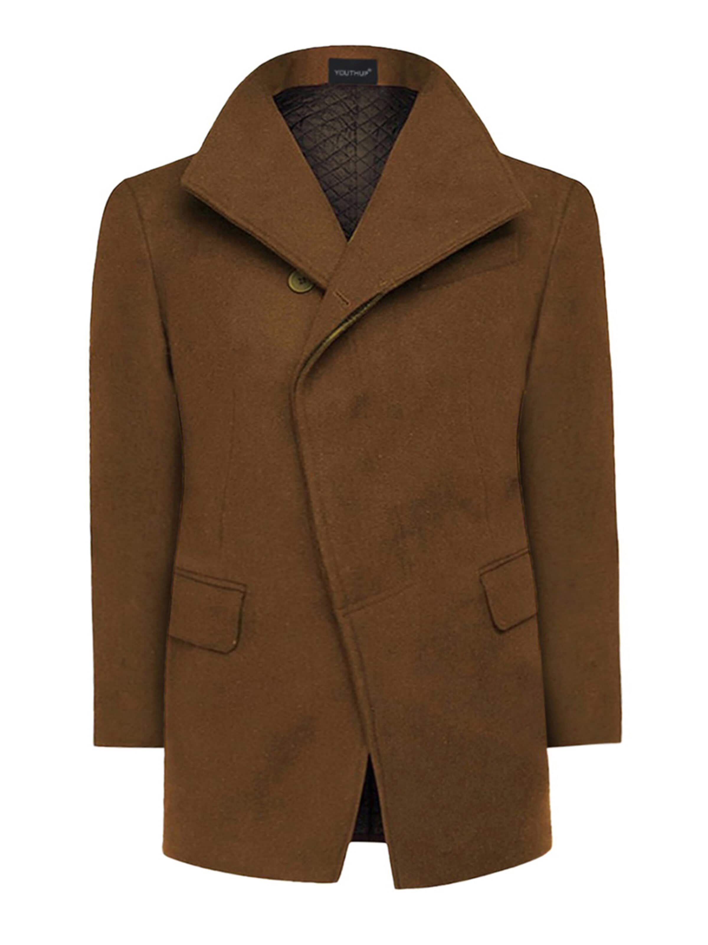 YOUTHUP Winter Coat in Brown: front