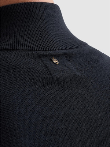 PME Legend Tröja 'Pullover in cotton/modal with half-zip' i blå