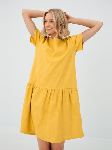 LeMuse Dress Jurk 'BLOSSOM' in Geel: voorkant