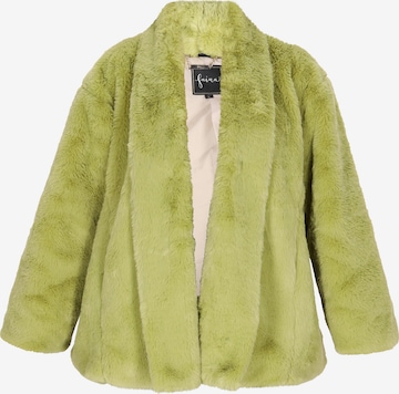 Cappotto invernale di faina in verde: frontale