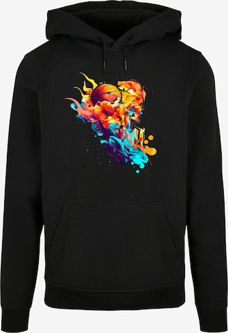 F4NT4STIC Sweatshirt 'Basketball Sports Collection - Abstract player' in Zwart: voorkant