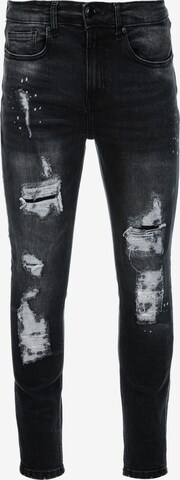 Ombre Slimfit Jeans in Zwart: voorkant