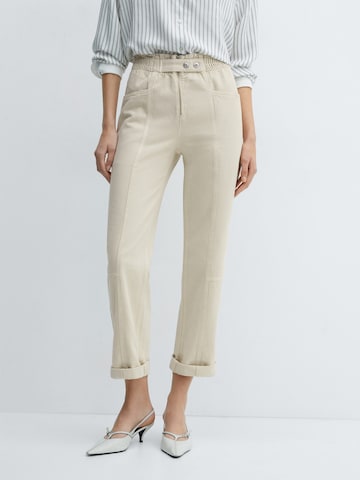 MANGO Regular Broek 'CAMILA' in Beige: voorkant