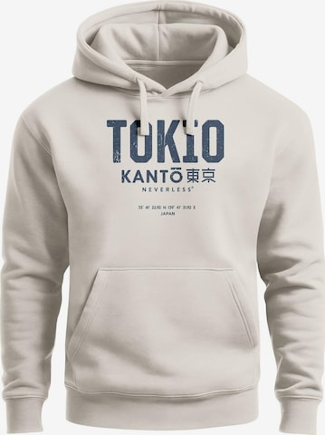 Neverless Sweatshirt 'Tokio' in Beige: front