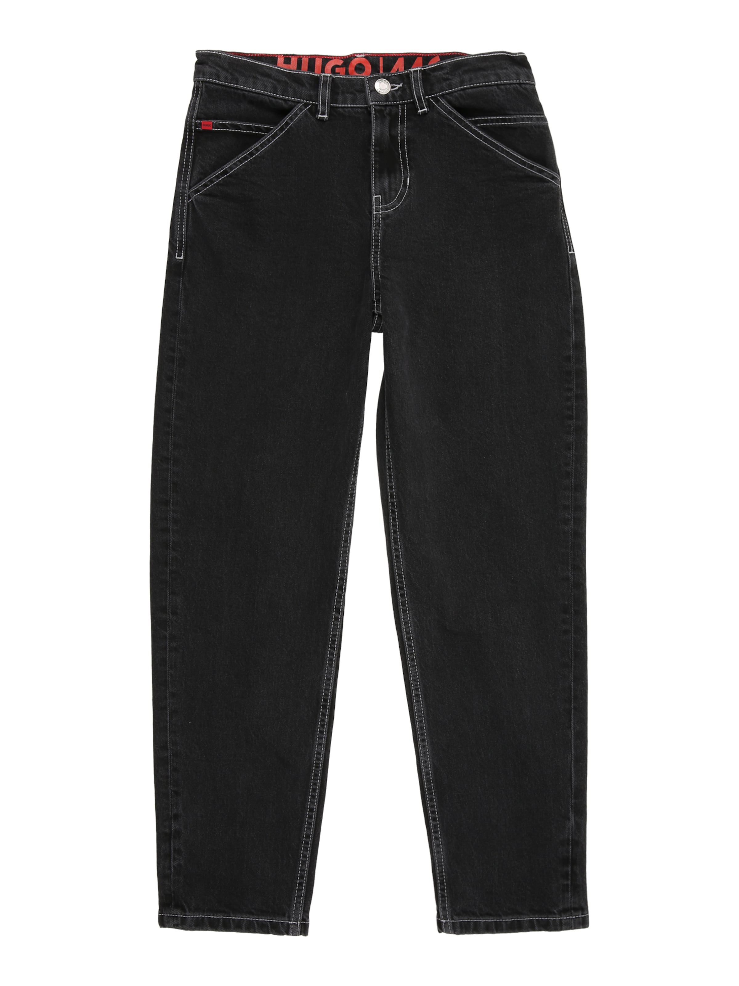 HUGO Regularen Kavbojke | črna barva: sprednja stran