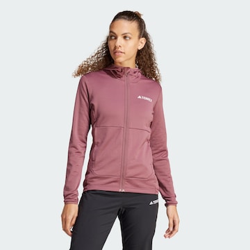 ADIDAS TERREX Athletic Fleece Jacket 'Xperior' in Red: front