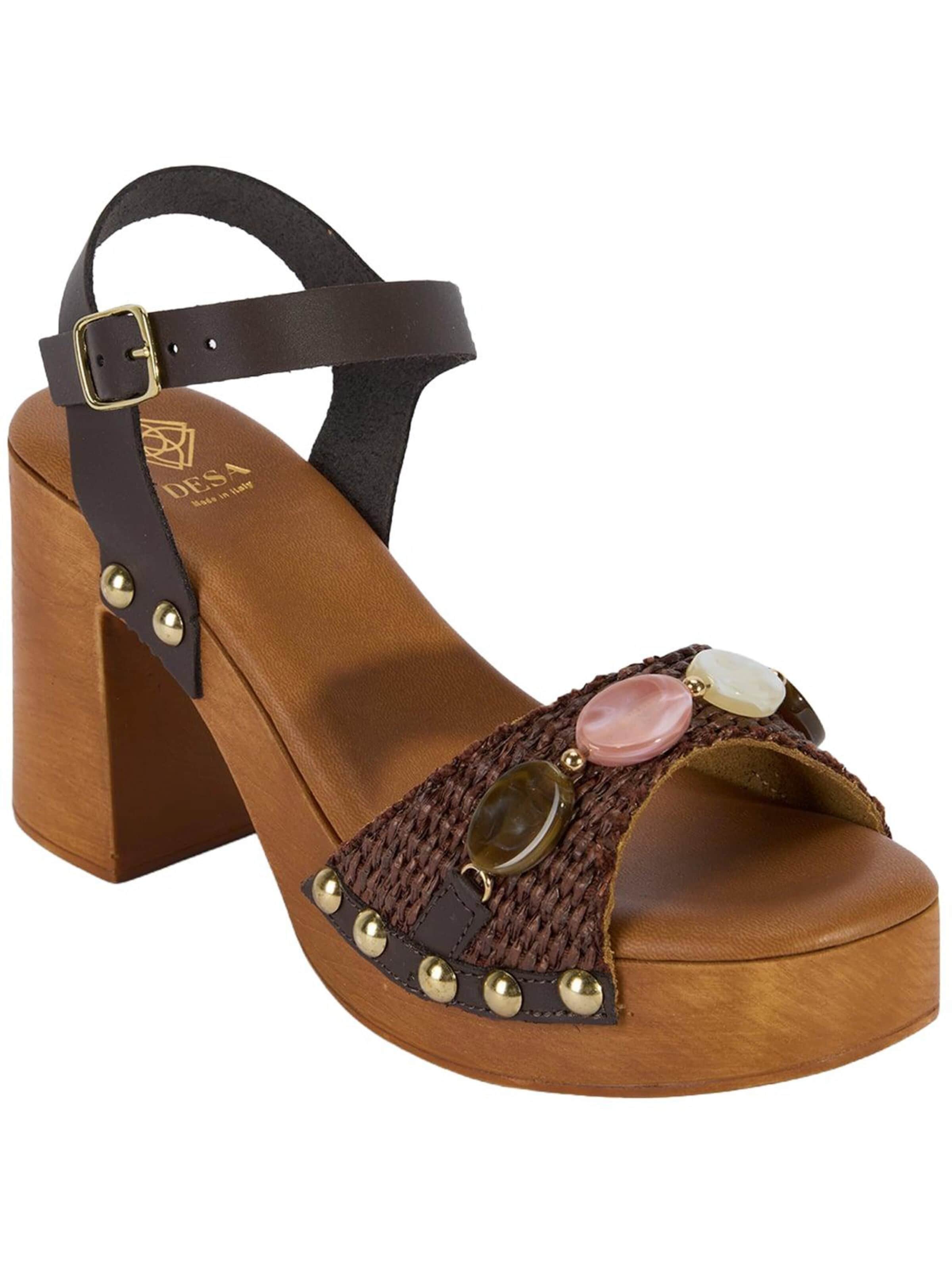 Desa Sandaal 'Plateau-Sandalen' in Bruin