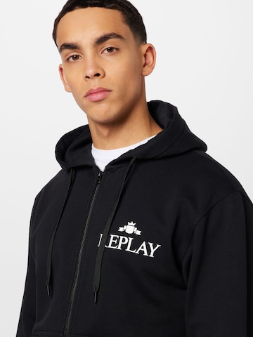 REPLAY Zip-Up Hoodie in Black