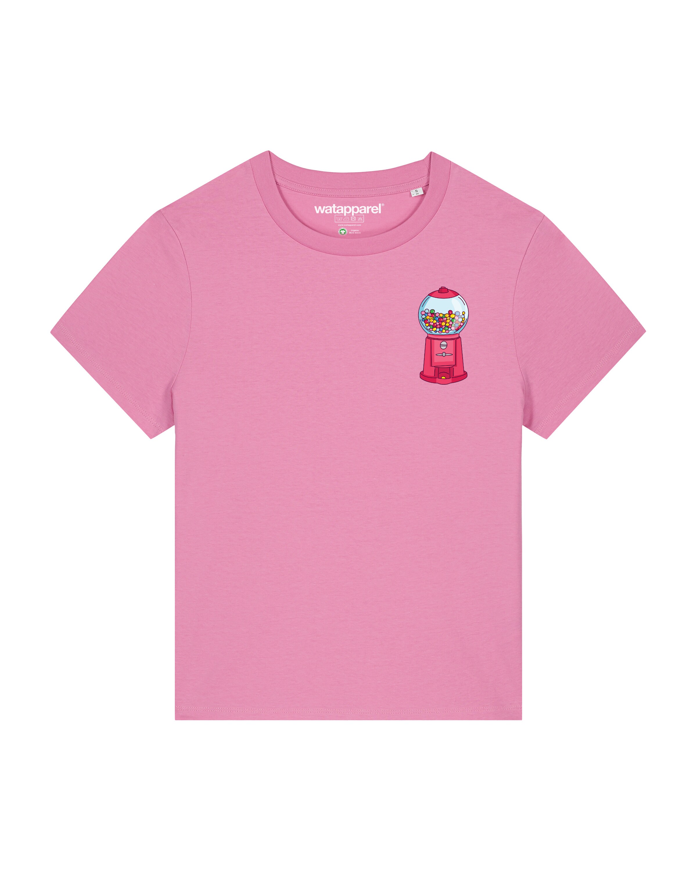 Watapparel Shirt ' Kaugummiautomat ' in Roze: voorkant