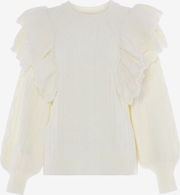 Pull-over faina en blanc : devant