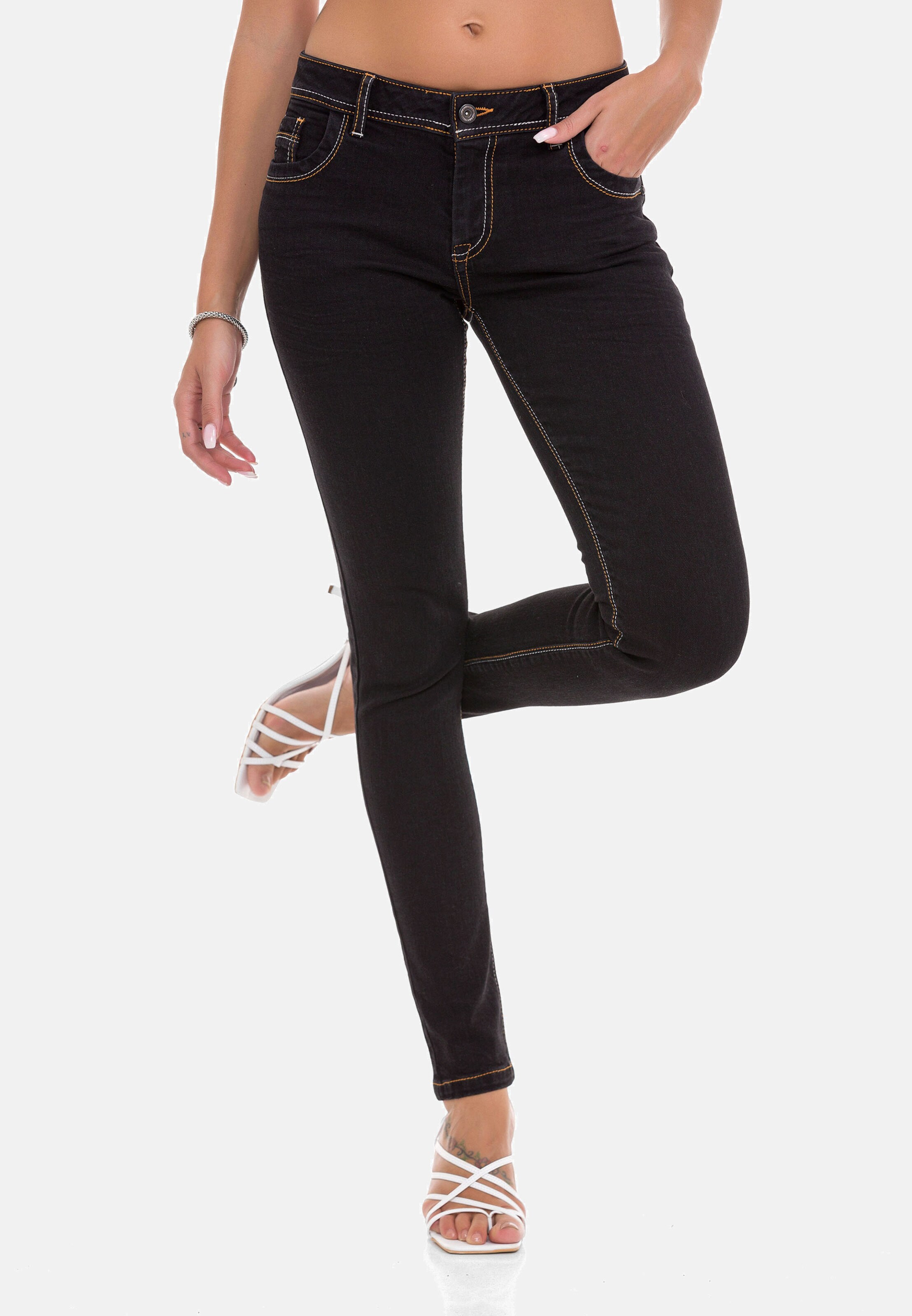 CIPO & BAXX Slimfit Jeans in Schwarz