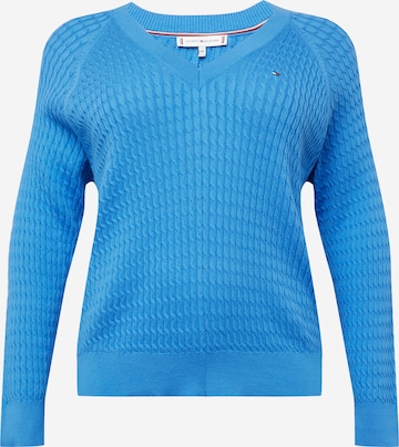 Pull-over Tommy Hilfiger Curve en bleu : devant