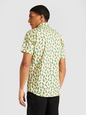 JACK & JONES Regular fit Button Up Shirt 'SUNSHADE' in Yellow