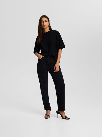 Bershka T-Shirt in Schwarz