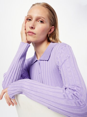 Monki Knit Cardigan in Purple