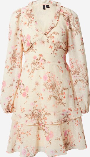 VERO MODA Kleid 'ROSA' in creme / hellbraun / dunkelorange / rosa, Produktansicht