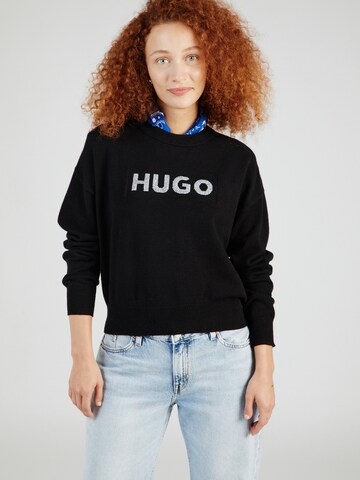 HUGO Trui 'Slogerix_B' in Zwart: voorkant