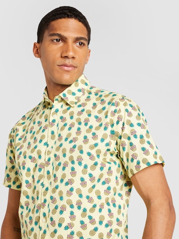 JACK & JONES Regular fit Overhemd 'SUNSHADE' in Geel