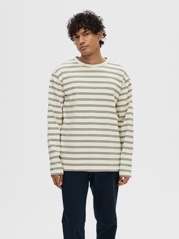 SELECTED HOMME Sweatshirt 'SHAWN' i beige: framsida