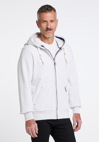 Schmuddelwedda Zip-Up Hoodie in White: front