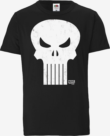 LOGOSHIRT Shirt 'Marvel Comics - Punisher' in Schwarz: predná strana