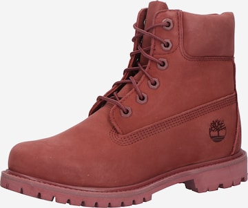Bottines à lacets TIMBERLAND en rouge : devant