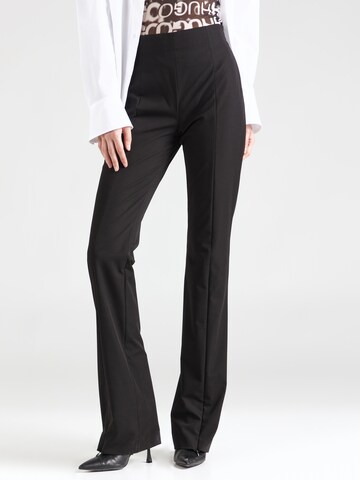 HUGO Flared Pants 'Halice' in Black: front