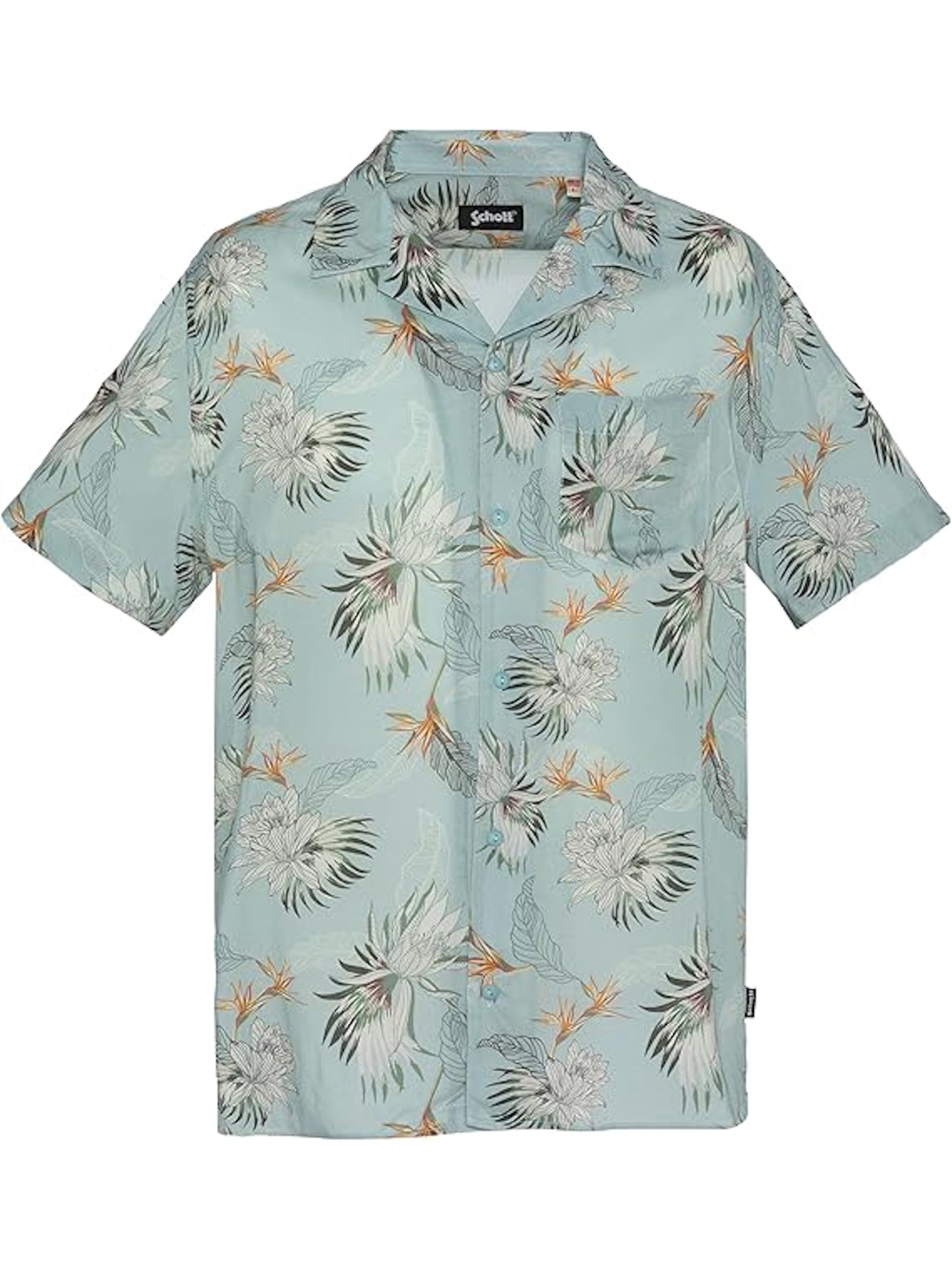 Coupe regular Chemise 'Shrivera' Schott NYC en bleu : devant
