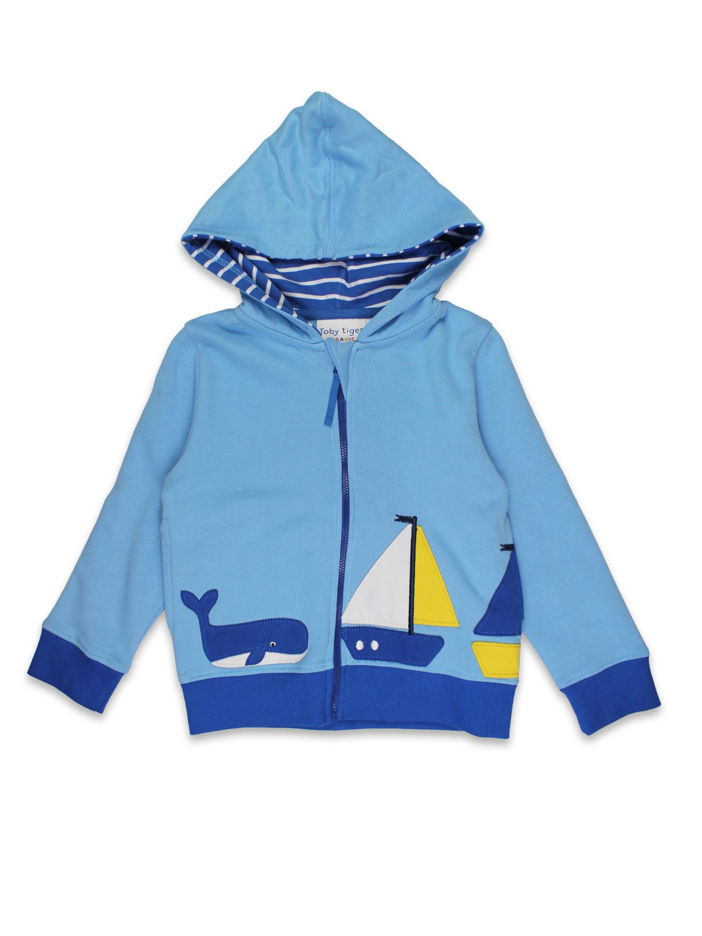 Toby Tiger Sweatjacke‌ in Blau: Vorderseite