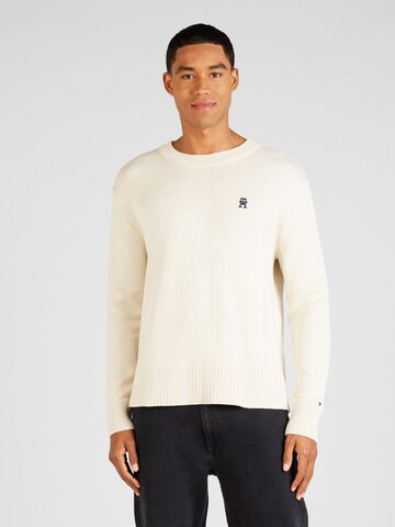 TOMMY HILFIGER Sweater 'Monogram' in Beige: front