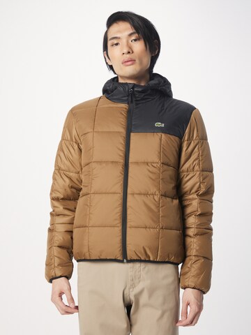 LACOSTE Winter jacket in Brown: front