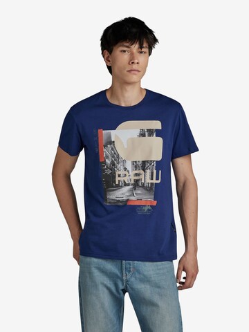 T-Shirt G-Star RAW en bleu : devant